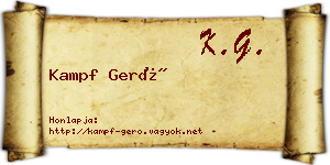 Kampf Gerő névjegykártya